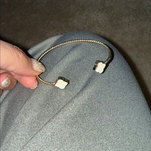 Gold and White Clover Bracelet